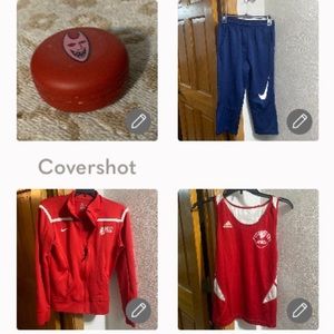 Nike DRI-FIT🌎Gym Jacket+SP Army Adidas tank top+Disney💋💄+Swoosh Capri’s